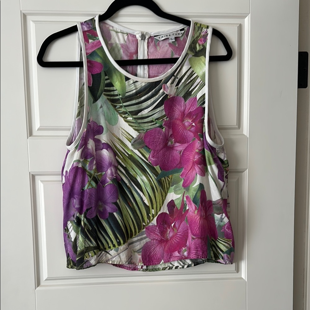 Trina Turk Pink Sleeveless Crop Tank Top